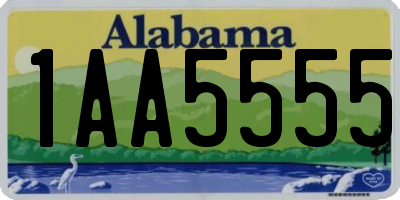 AL license plate 1AA5555