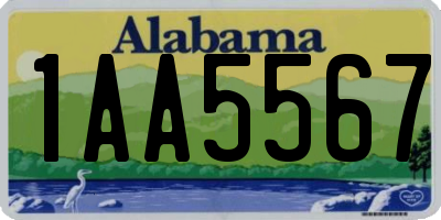 AL license plate 1AA5567