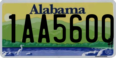 AL license plate 1AA5600