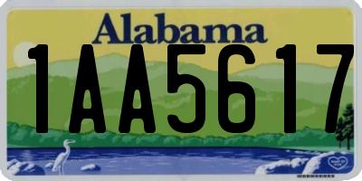 AL license plate 1AA5617