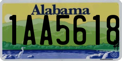 AL license plate 1AA5618