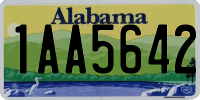 AL license plate 1AA5642