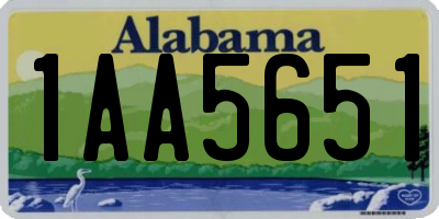 AL license plate 1AA5651
