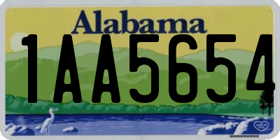 AL license plate 1AA5654