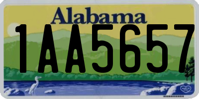 AL license plate 1AA5657