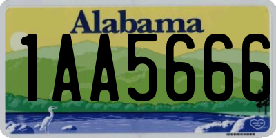 AL license plate 1AA5666