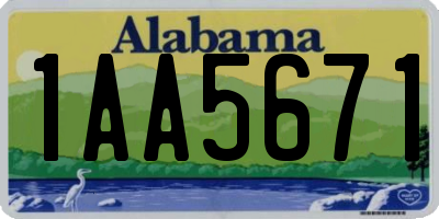 AL license plate 1AA5671