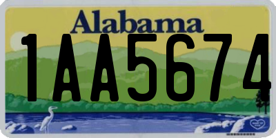 AL license plate 1AA5674