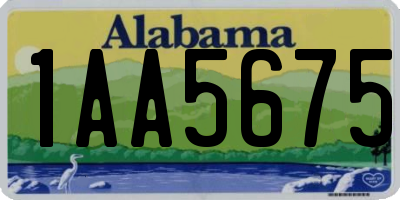 AL license plate 1AA5675