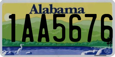 AL license plate 1AA5676