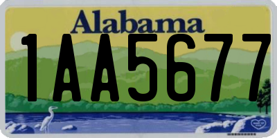 AL license plate 1AA5677