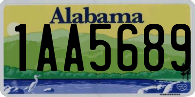 AL license plate 1AA5689