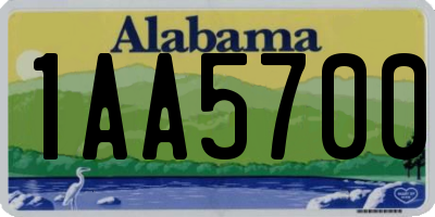AL license plate 1AA5700