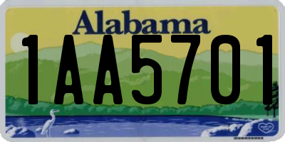 AL license plate 1AA5701