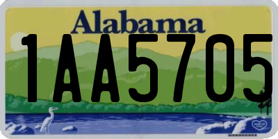 AL license plate 1AA5705