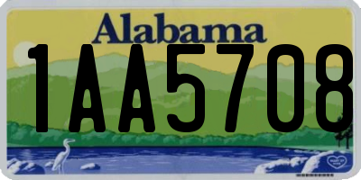 AL license plate 1AA5708