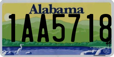 AL license plate 1AA5718