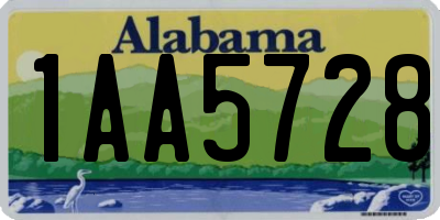 AL license plate 1AA5728