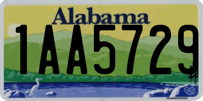 AL license plate 1AA5729