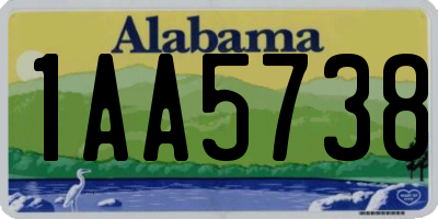 AL license plate 1AA5738
