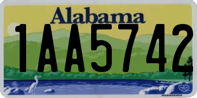 AL license plate 1AA5742