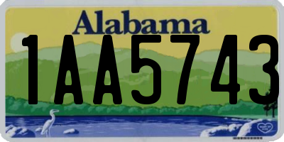 AL license plate 1AA5743