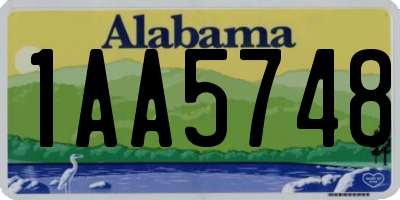 AL license plate 1AA5748