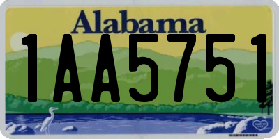 AL license plate 1AA5751