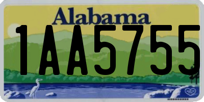 AL license plate 1AA5755