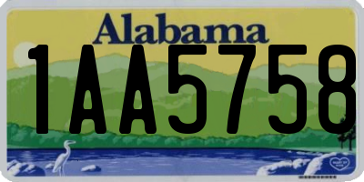 AL license plate 1AA5758