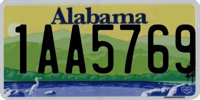 AL license plate 1AA5769