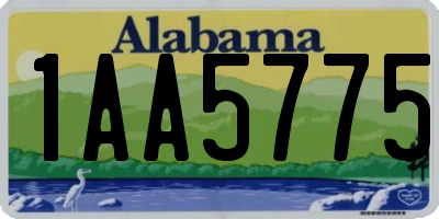 AL license plate 1AA5775