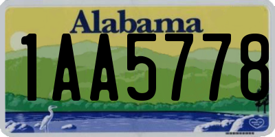 AL license plate 1AA5778