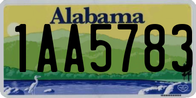 AL license plate 1AA5783