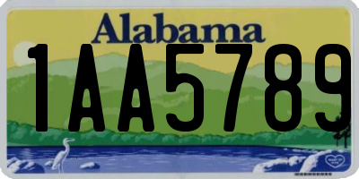 AL license plate 1AA5789