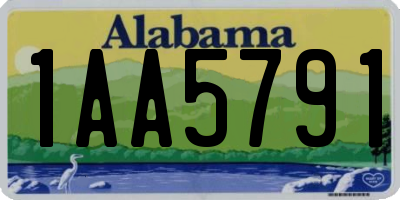 AL license plate 1AA5791