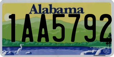 AL license plate 1AA5792
