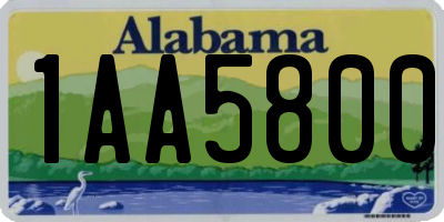 AL license plate 1AA5800