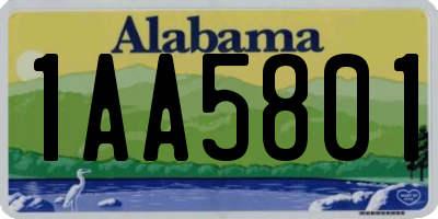 AL license plate 1AA5801