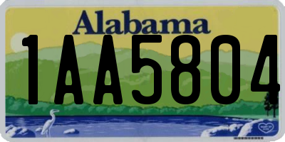 AL license plate 1AA5804