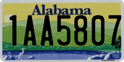 AL license plate 1AA5807