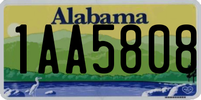 AL license plate 1AA5808