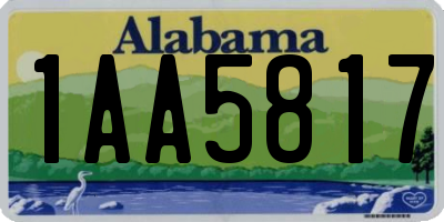 AL license plate 1AA5817