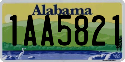 AL license plate 1AA5821