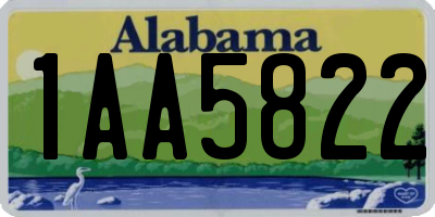 AL license plate 1AA5822