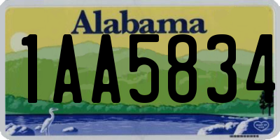 AL license plate 1AA5834