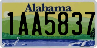 AL license plate 1AA5837