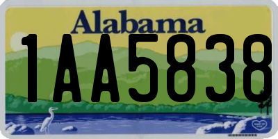 AL license plate 1AA5838