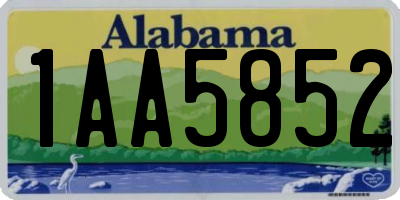 AL license plate 1AA5852