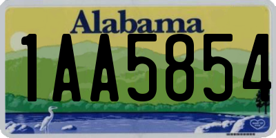 AL license plate 1AA5854